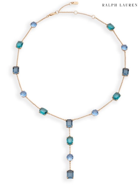 Gold/Blue - Lauren Ralph Lauren Stone Y Necklace