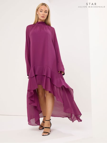 Purple - Star By Julien Macdonald Hi Low Maxi Dress