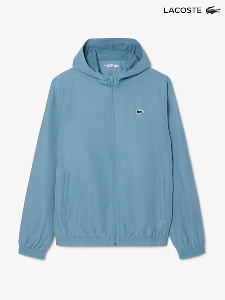 Blue - Regular Lacoste Water Repellent Hooded Sports Jacket