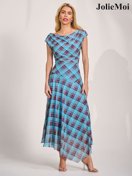 slim fit dress slacks Blackwatch Tartan Lilia Mini Nap Dress