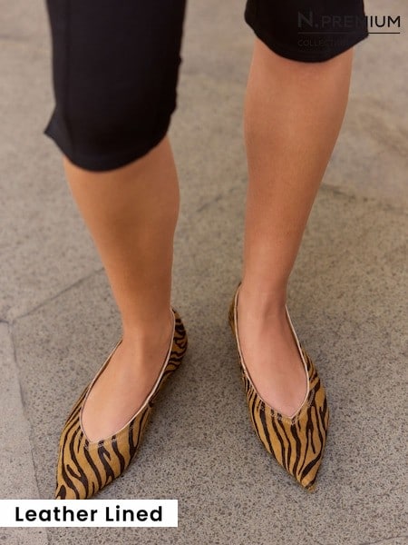 Tiger - N. Premium Leather High Cut Pointed Flats