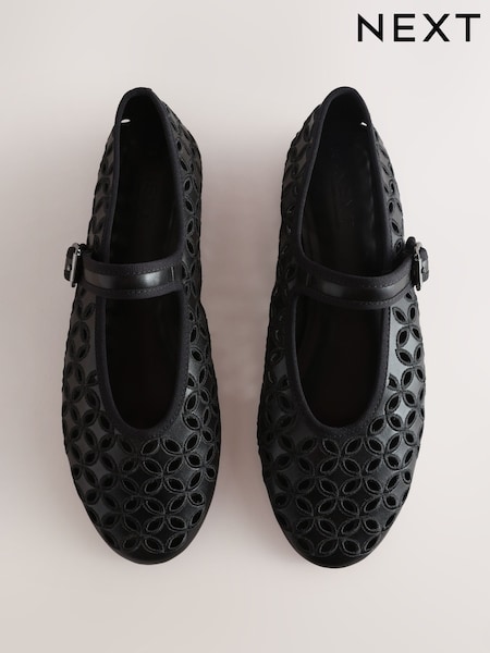 Black - Forever Comfort® Broderie Mary Janes Shoes