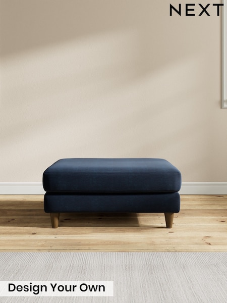 Fine Chenille Easy Clean/Dark Navy Blue - Hartley Relaxed Sit