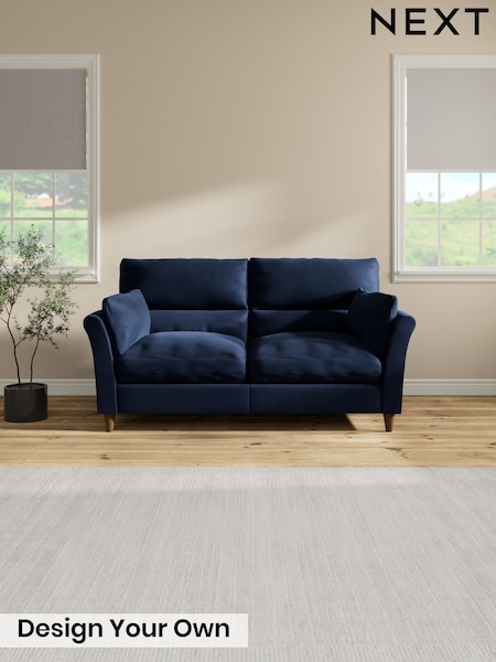 Luxe Chenille/Navy Blue - Hartley Highback Relaxed Sit
