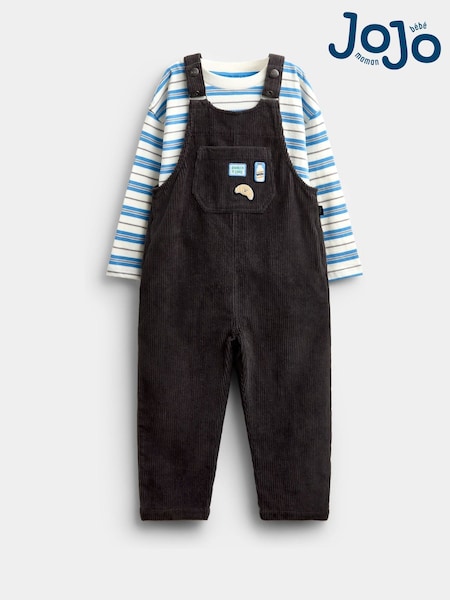 Grey Snack - Jojo Maman Bébé Cord Dungaree & Top Set