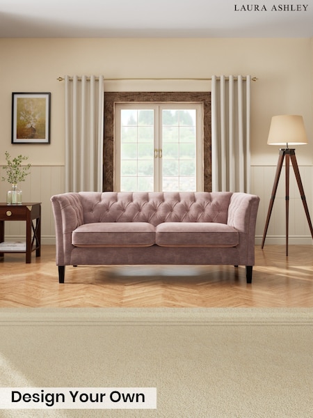 Alwyn Velvet/Dark Blush Pink - Chatsworth Button Back By Laura Ashley