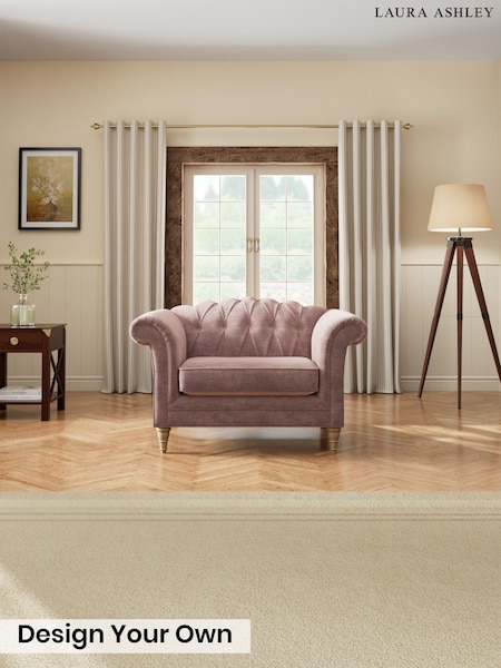 Alwyn Velvet/Dark Blush Pink - Gloucester Button Back By Laura Ashley