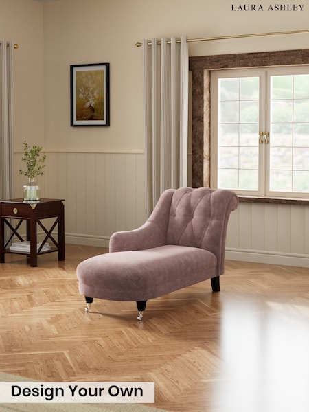 Alwyn Velvet/Dark Blush Pink - Gloucester Button Back By Laura Ashley