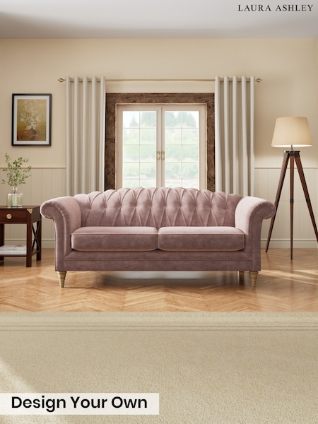 Alwyn Velvet/Dark Blush Pink - Gloucester Button Back By Laura Ashley