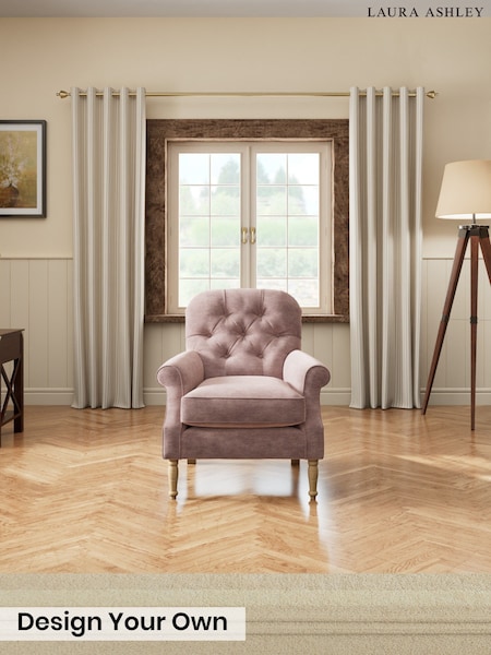Alwyn Velvet/Dark Blush Pink - Cambridge Button Back By Laura Ashley