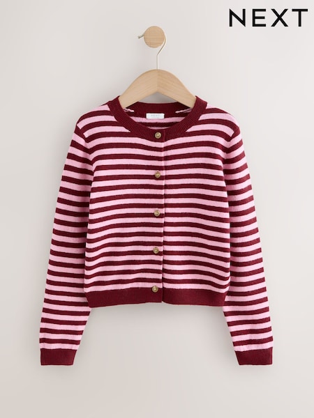 Pink and Berry Stripe - Knit Cardigan (3-16yrs)