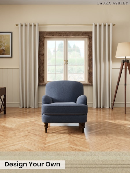 Lundar Chenille/Navy Blue - Lynden By Laura Ashley