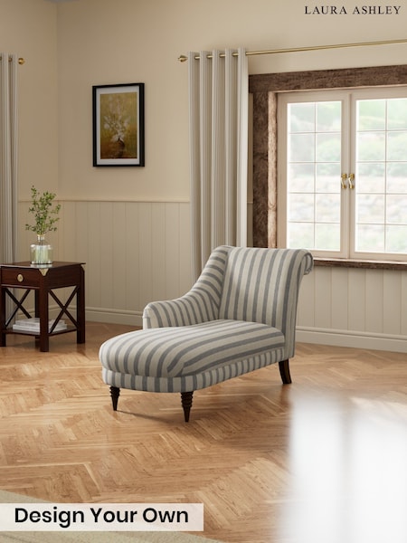 Kinsham Stripe/Seaspray Blue - Lynden Scatter Back By Laura Ashley