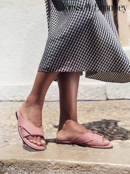 Pink - Russell & Bromley Tay Woven Sandals