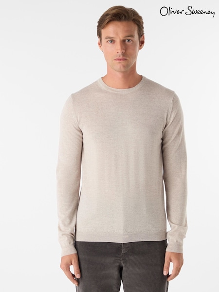 Oliver Sweeney Natural Merino Wool Crew Neck Jumper (Y95489) | £119