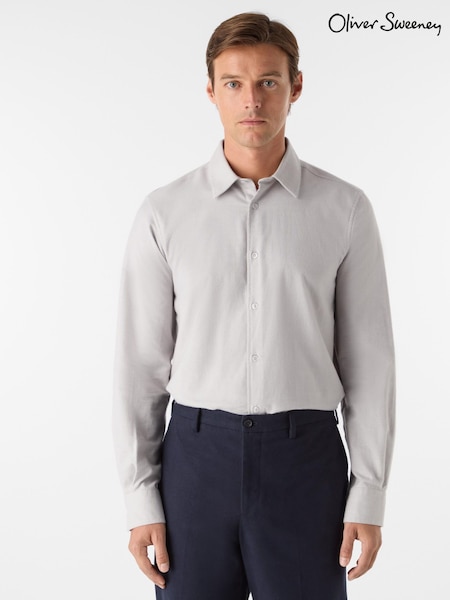 Oliver Sweeney Grey Brushed Cotton Shirt (Y95493) | £119