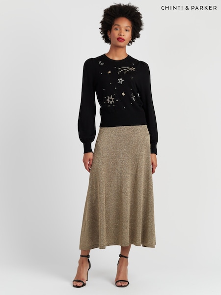 Chinti & Parker Black Laura Whitmore Shooting Star Cardigan (Y95527) | £195