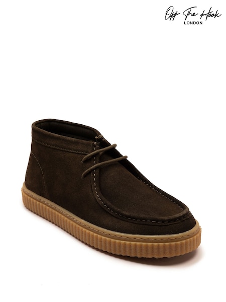 Off The Hook Brown Bolan Suede Leather Lace Up Casual Ankle Boots (Y95628) | £35