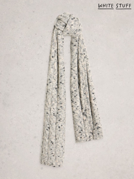 White Stuff Grey Spacedye Knitted Scarf (Y95640) | £39