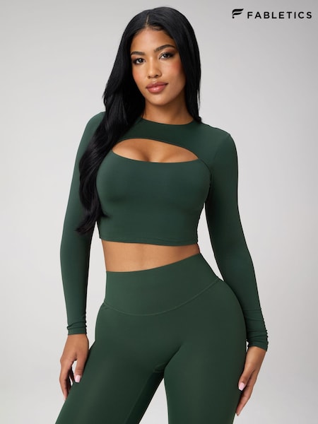 Fabletics Green Airlite Keyhole Top (Y95738) | £50