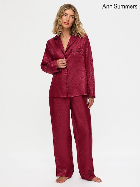 Ann Summers Red Signature Satin Long All Over Pyjamas Set (Y95752) | £40