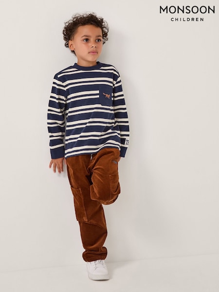 Monsoon Blue Fox Stripe Long Sleeve T-Shirt (Y96025) | £20 - £24