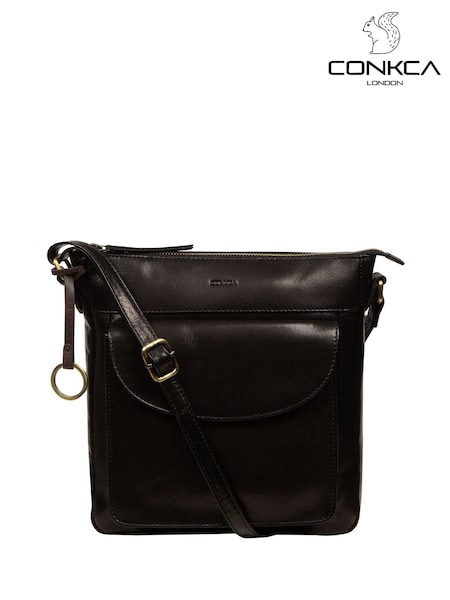 Conkca 'Maeve' Leather Cross Body Black Bag (Y96046) | £55
