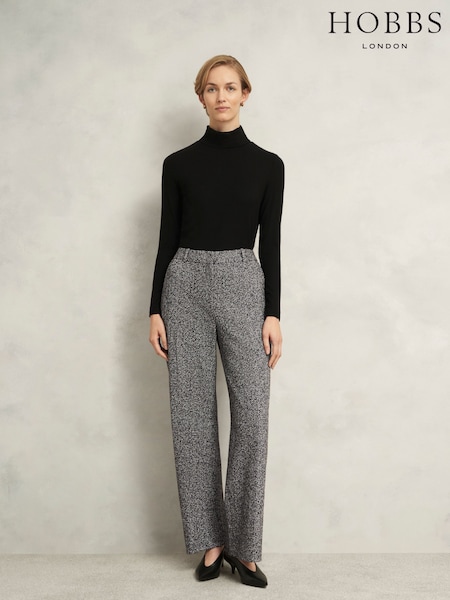 Hobbs Black Petite Gerrie Straight Trousers (Y96282) | £129