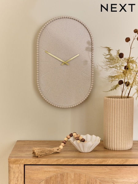 Ribbed Textured Pill Wall Clock