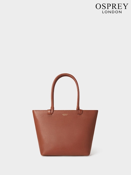 Osprey London Brown The Collier Leather Tote Bag (Y96585) | £135