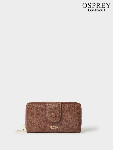 Osprey London The Core Medium Leather Popper Matinee Brown Purse (Y96593) | £59