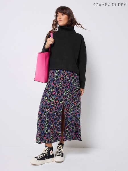 SCAMP & DUDE Black Knitted Turtle Neck Jumper (Y96607) | £89