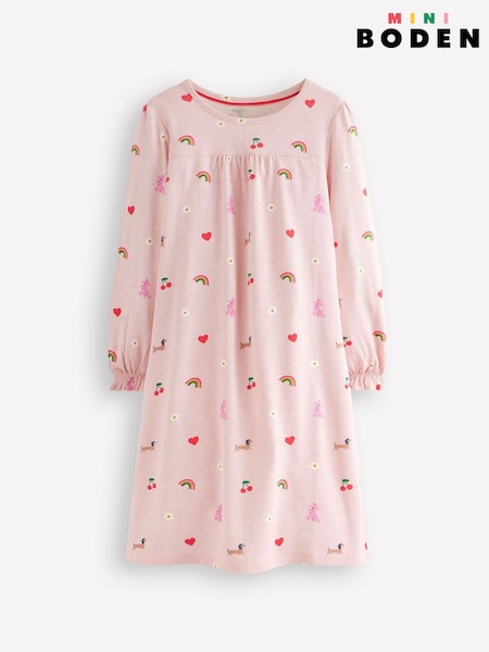 Boden Pink Printed Long Sleeve Nightie (Y96680) | £27 - £32
