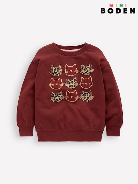 Boden Red Bobbie Appliqué Sweatshirt (Y96701) | £29 - £35