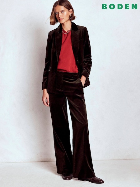 Boden Brown Belgravia Velvet Trousers (Y96702) | £149