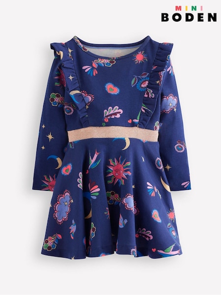 Boden Blue Cora Twirly Jersey Dress (Y96760) | £29 - £35