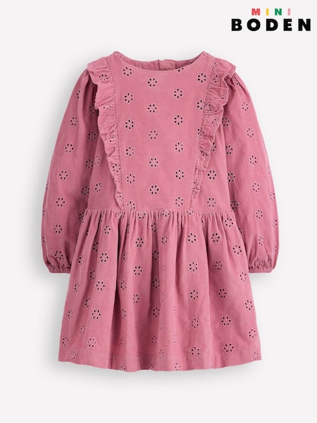 Boden Pink Cord Broderie Dress (Y96773) | £39 - £45
