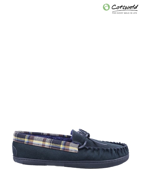 Cotswolds Blue Sodbury Moccasin Slippers (Y96795) | £35