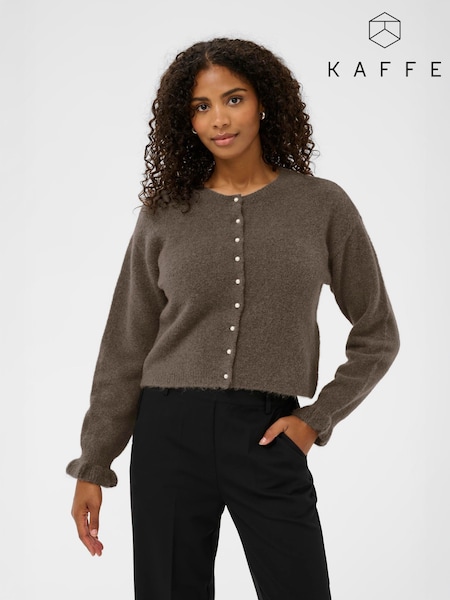 Kaffe Courson Long Sleeve Knit Brown Cardigan (Y96826) | £60