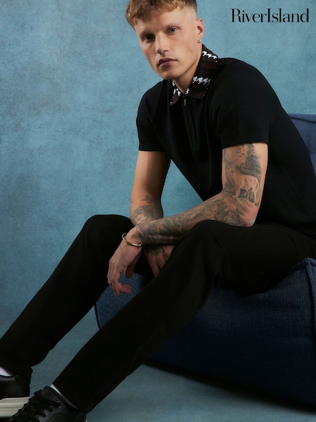 River Island Black Stay Slim Stretch Jeans (Y96837) | £35