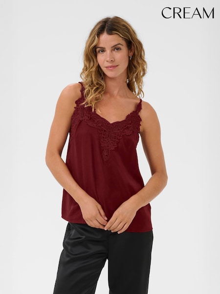 Red CRAnna Sleeveless Lace Trim Camisoles (Y96872) | £40