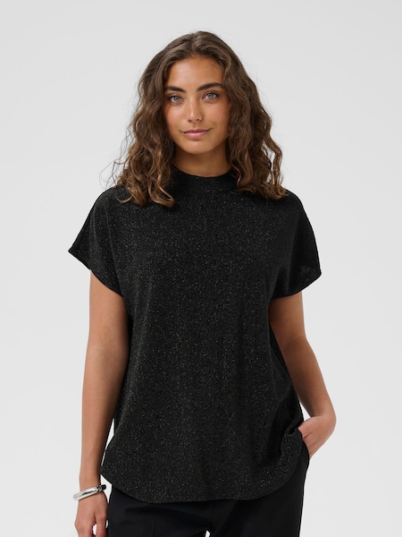 CULTURE Black CUakari Cap Sleeve Blouse (Y96877) | £45