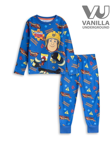 Vanilla Underground Blue Fireman Sam Character Long Sleeve Long Leg Pyjamas Set (Y96927) | £16