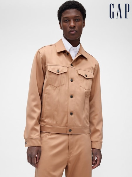 GapStudio Brown Icon Satin Jacket (Y96979) | £175