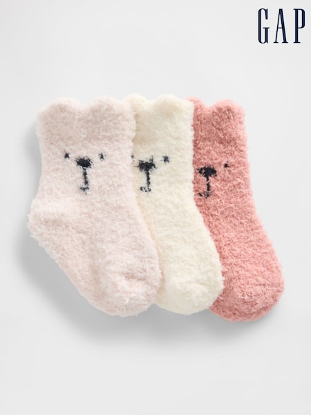 Gap Pink Cosy Bear Socks 3-Pack (Y96989) | £8