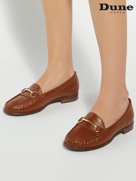 Dune London Brown Wide Fit Glenny Loafers (Y97025) | £99