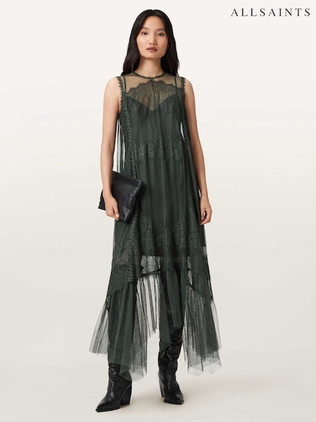 AllSaints Green Clara Dress (Y97060) | £199