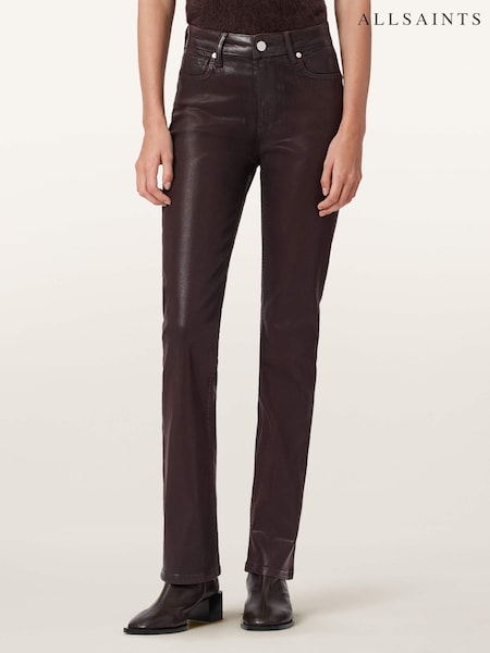AllSaints Red Haldan Coated Jeans (Y97074) | £159