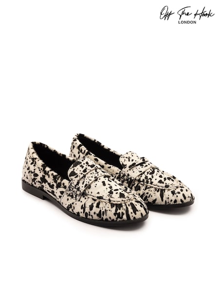 Off The Hook Animal Sienna Leather Ruched Loafers (Y97409) | £50