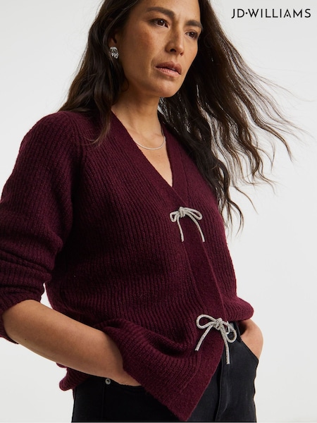 JD Williams Red Bow Button Knitted Cardigan (Y97444) | £36